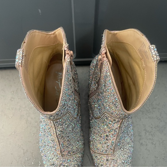 Betsy Johnson Rhinestone Boots - size 10 - worn once - Picture 9 of 9